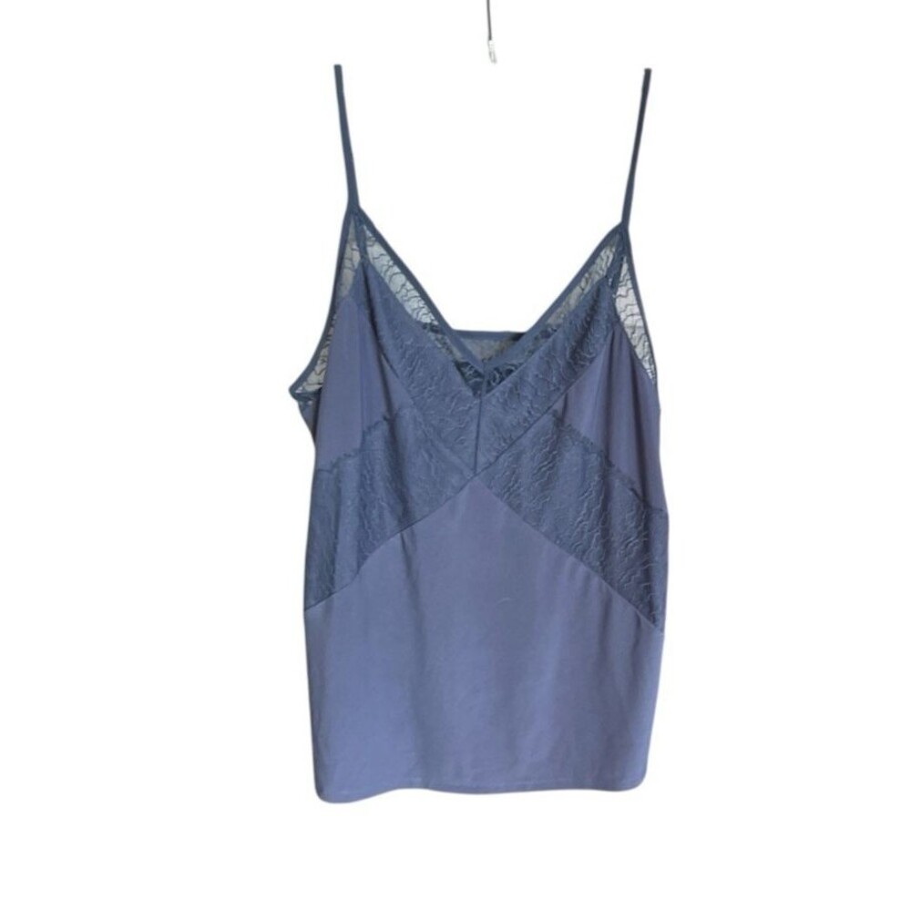 White House Black Market Womens Camisole Top Blue Lace Size Large